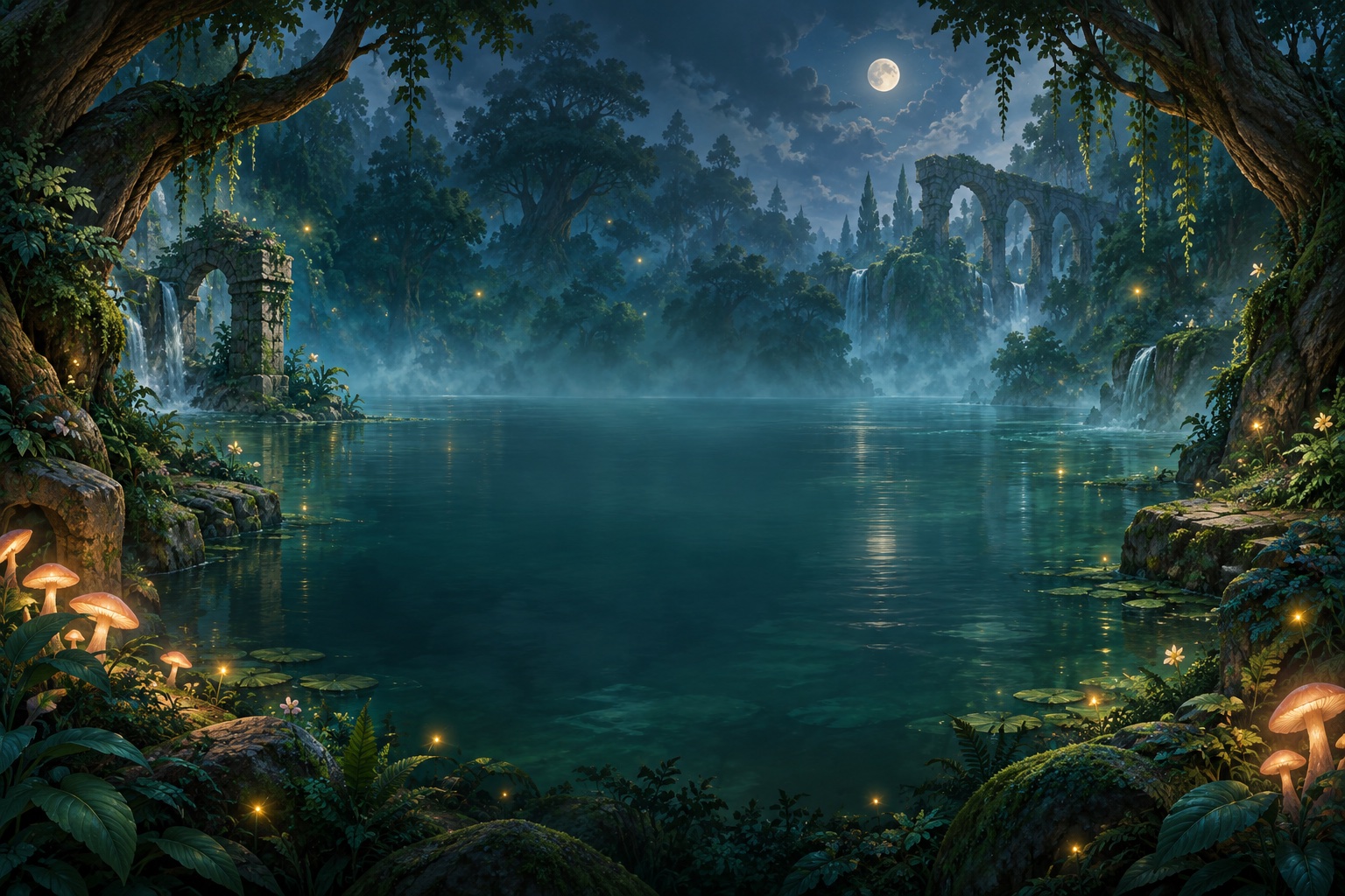 Moonlight falls over the Sleeping Grove